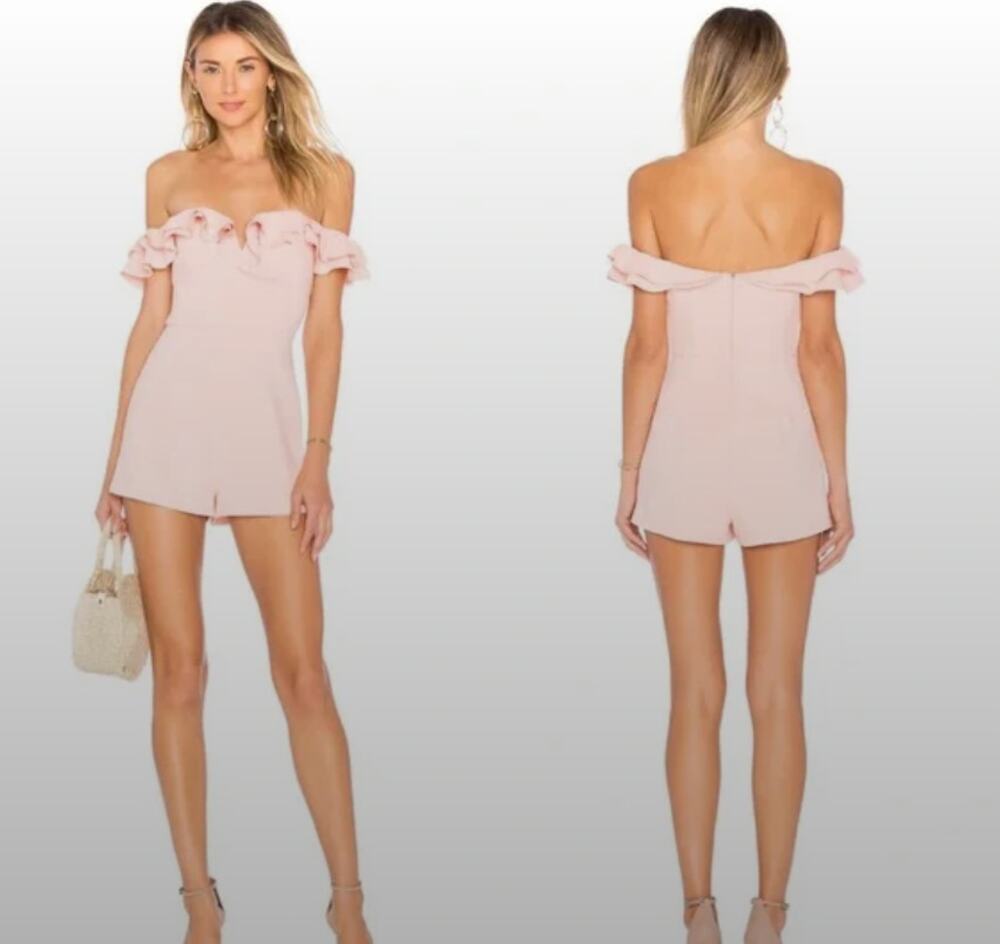 Superdown Jada Pink Ruffled Romper NWT size medium